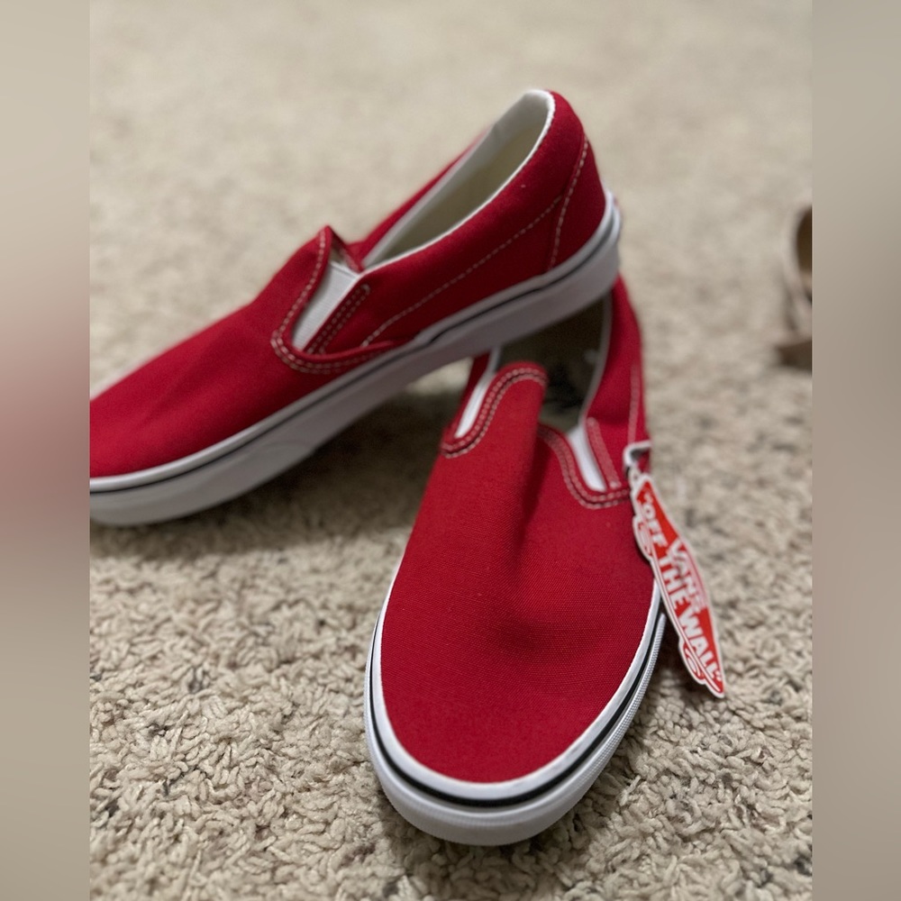 Brand New Red Slip on Vans.